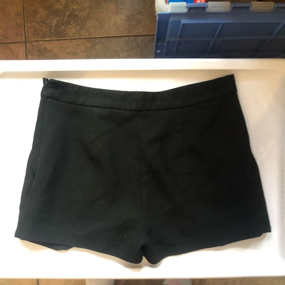 Zara XS Asymmetrical Black Envelope Skort Shorts - Picture 5 of 11